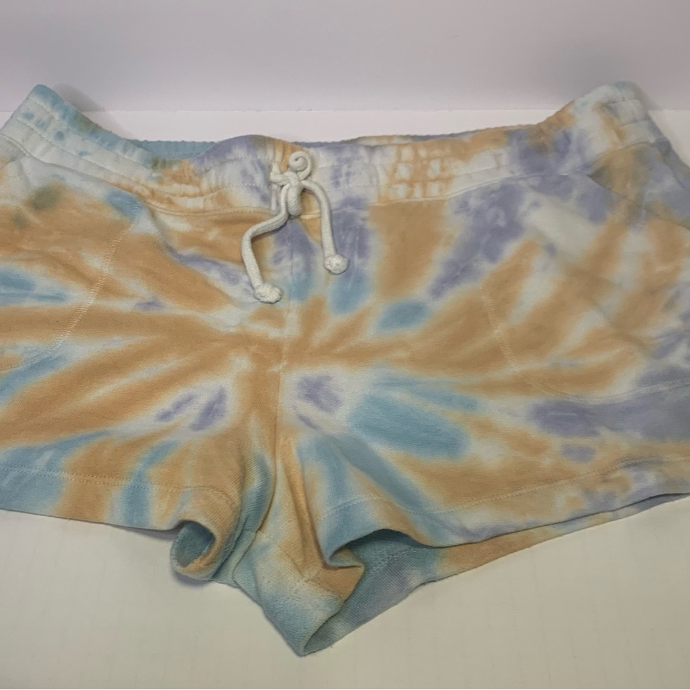 SO Lounge Life Shorts, Women's Tie-Dye Size Large Cotton Blend